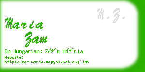 maria zam business card